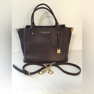 Michael Kors Arielle Barolo Wine Pebbled Leather Top Handle Satchel
